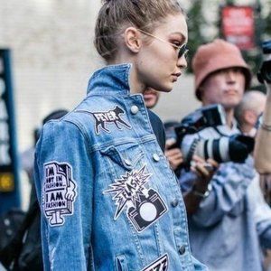 Frame Denim SS17 "Le Original Patch Jacket" WORN BY Joan Smalls